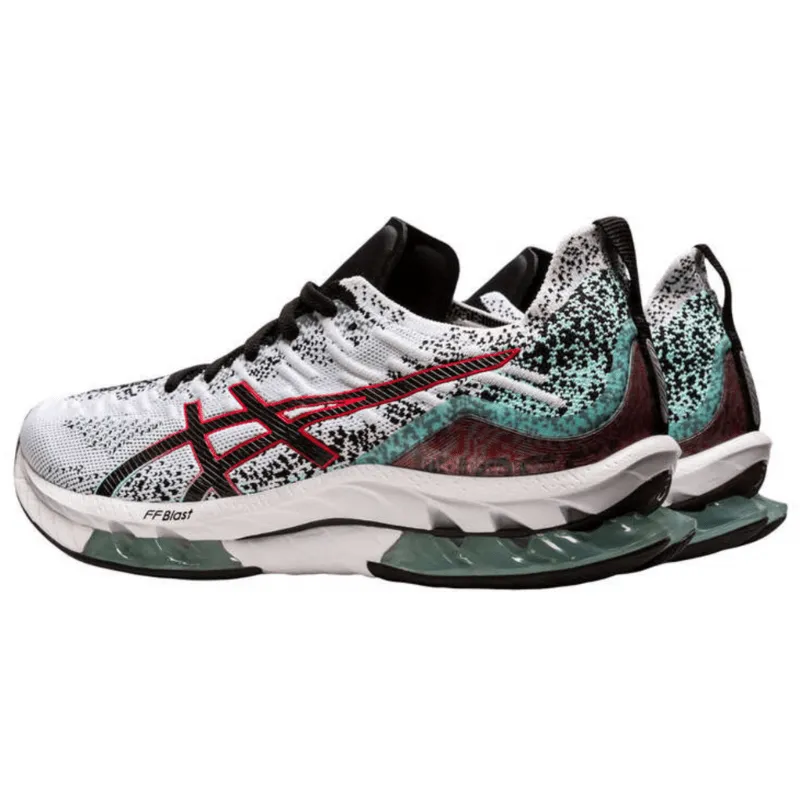 Mens Asics Gel-Kinsei Blast White/Black' (Sea Breeze) Shoes And Sox Asics