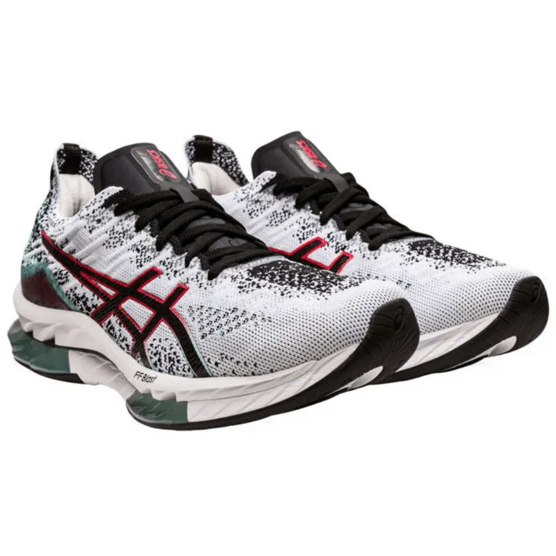 Mens Asics Gel-Kinsei Blast White/Black' (Sea Breeze) Asics Gel Treadmill Walking Shoes