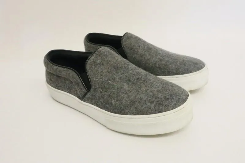 Celine Skate Sneakers Gray Flannel Size 37.5 Slip-On Flat Most Supportive Skate