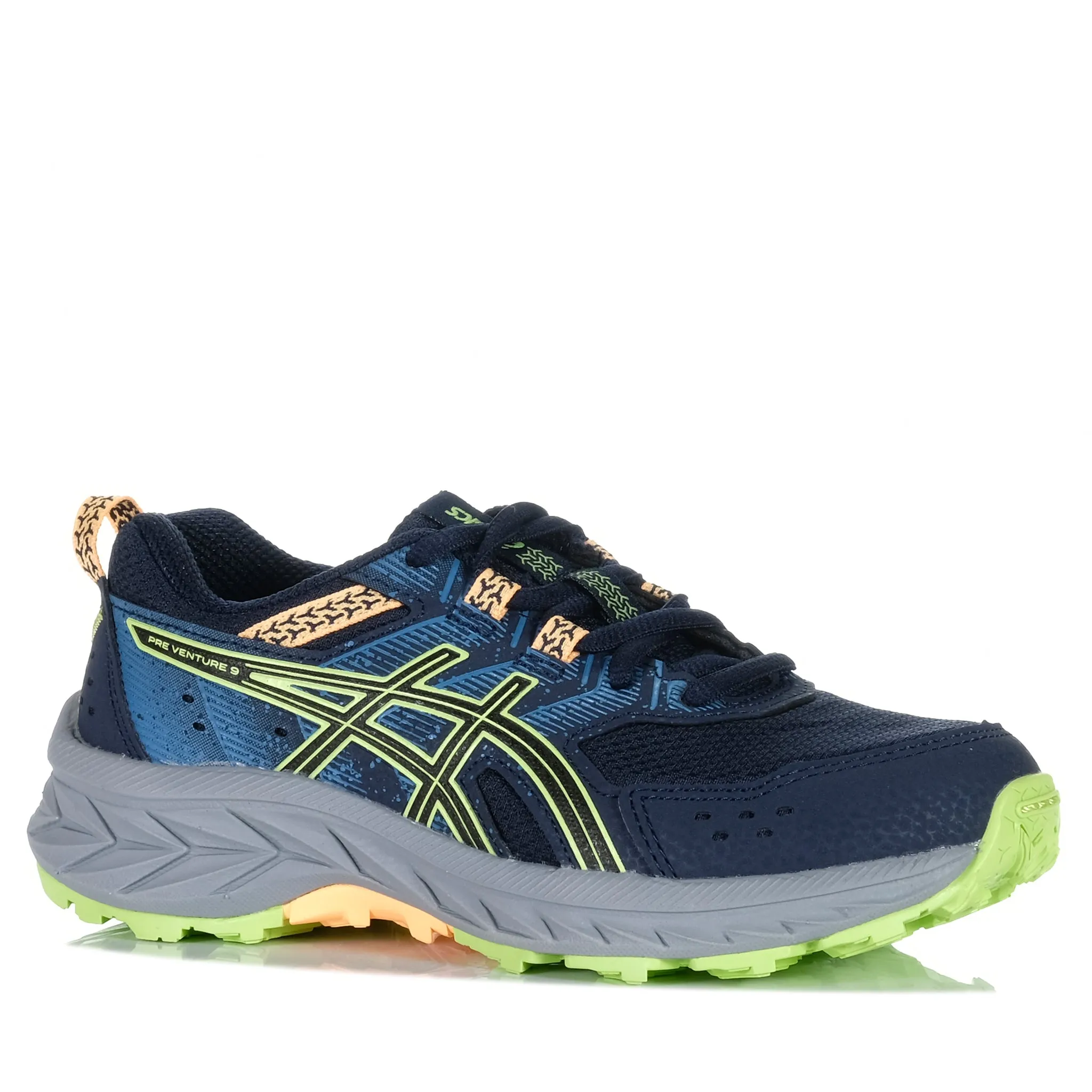 Asics Gel-Venture 9 GS Midnight/Lime Green Best Cushioned Asics Running Shoes