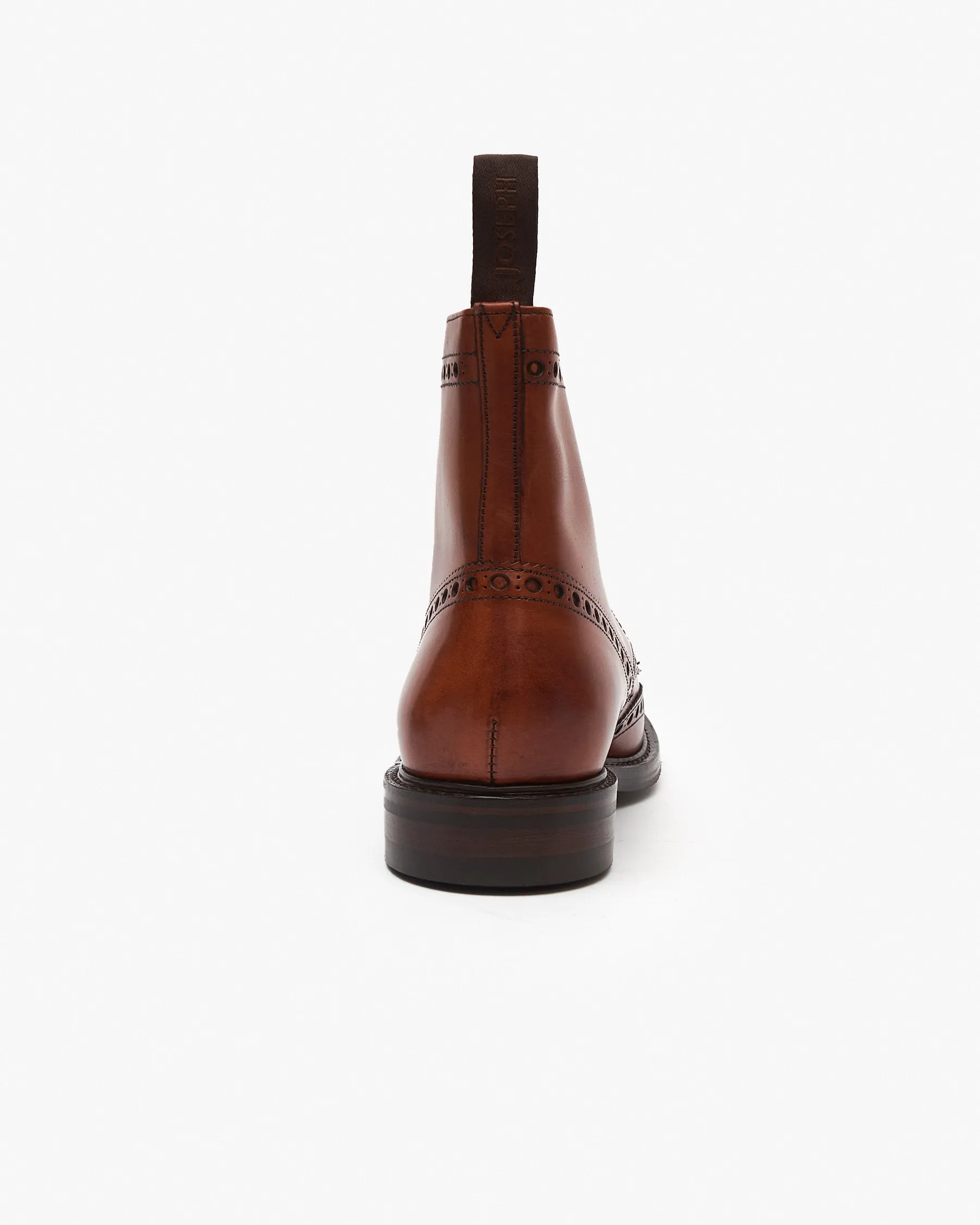 Cheaney Tweed R Wingcap Brogue Boot - Dark Leaf Calf Leather / Dainite Rubber Sole Sneaker Work Boots