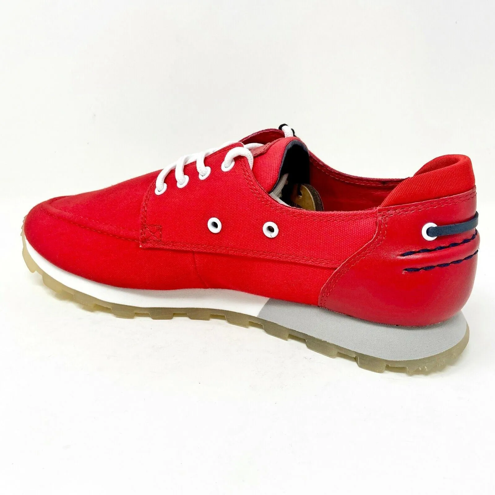 Clae Desmond Ruby Canvas Red White Mens Premium Casual Shoes Sneakers Brown And White Casual Shoes