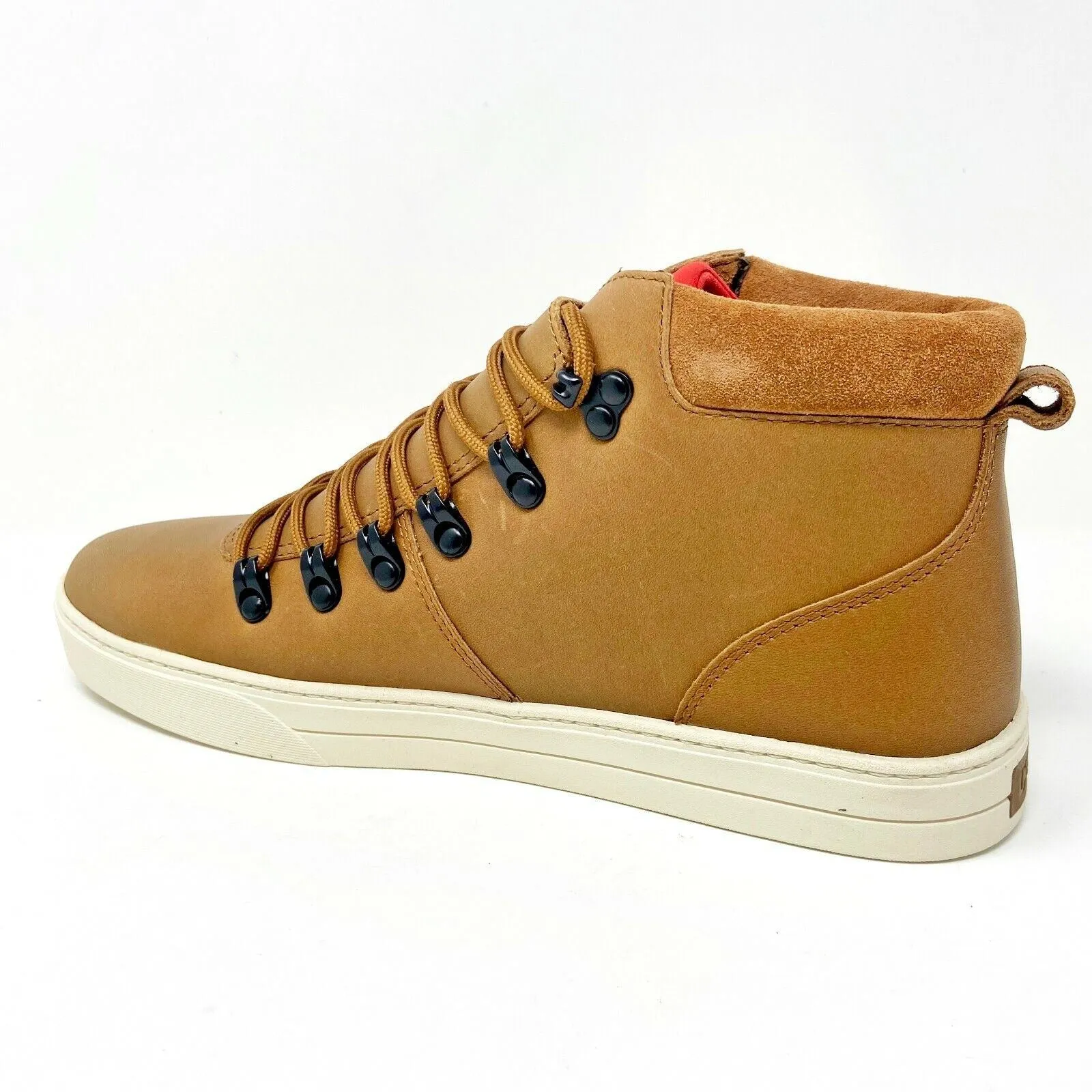 Clae Grant Grizzly Leather Brown Mens Mid Premium Casual Shoes Sneakers Woven Slip-on Casual Shoes