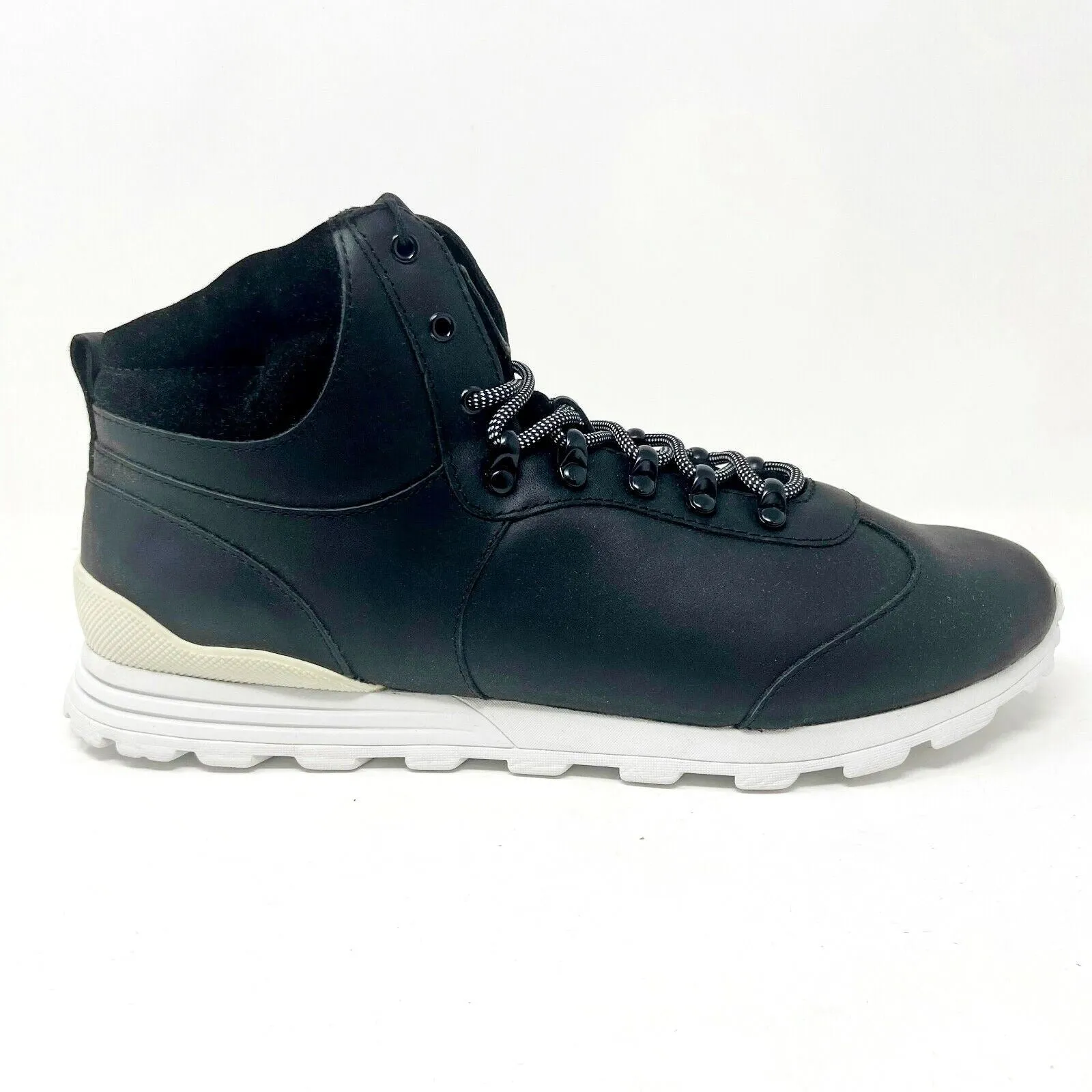 Snow Shoes Casual Clae Robinson Black Leather Mens Mid Top Premium Casual Shoes Sneakers