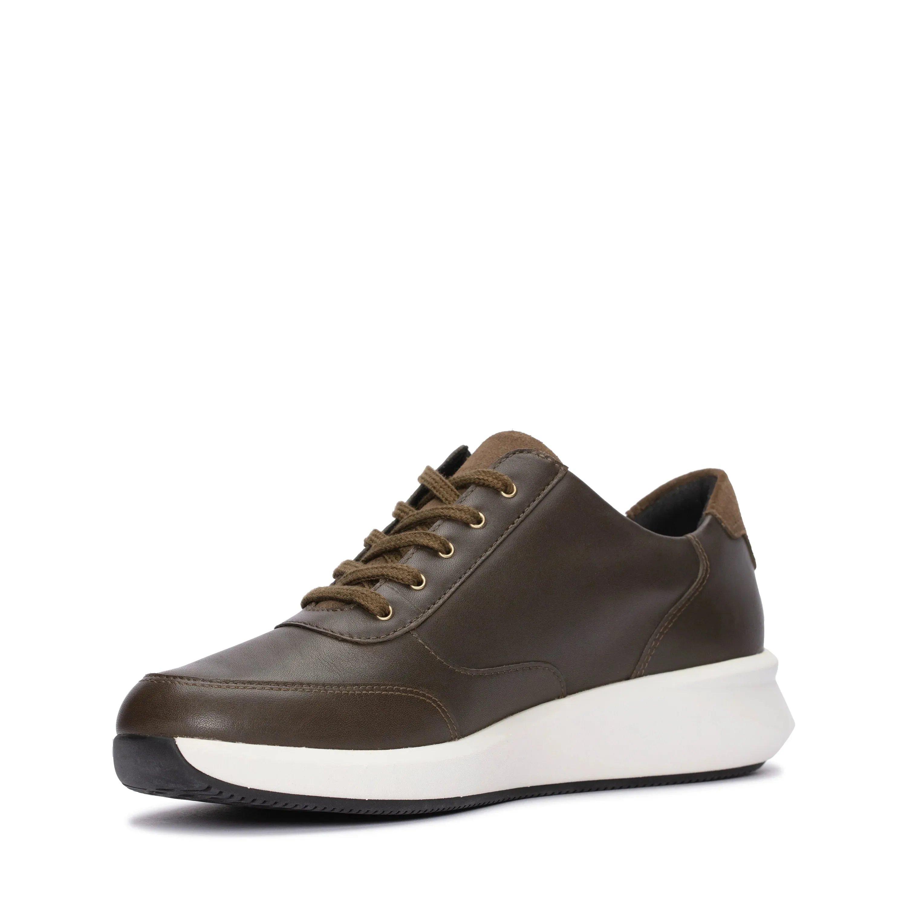 CLARKS | SNEAKERS | WOMEN | UN RIO ZIP DARK OLIVE LEATHER | GREEN Trendy Platform Sneakers