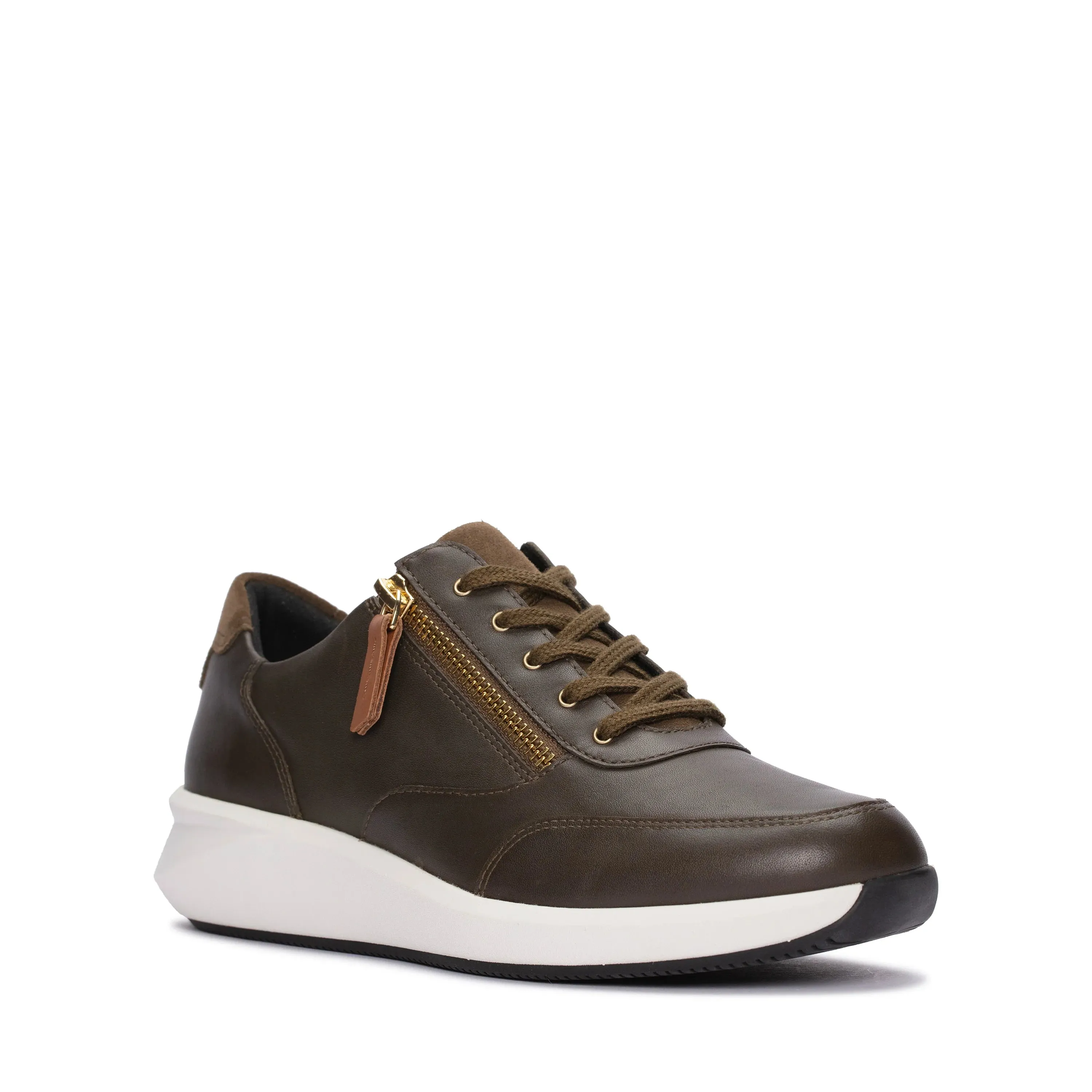 CLARKS | SNEAKERS | WOMEN | UN RIO ZIP DARK OLIVE LEATHER | GREEN Personalized Basketball Sneakers