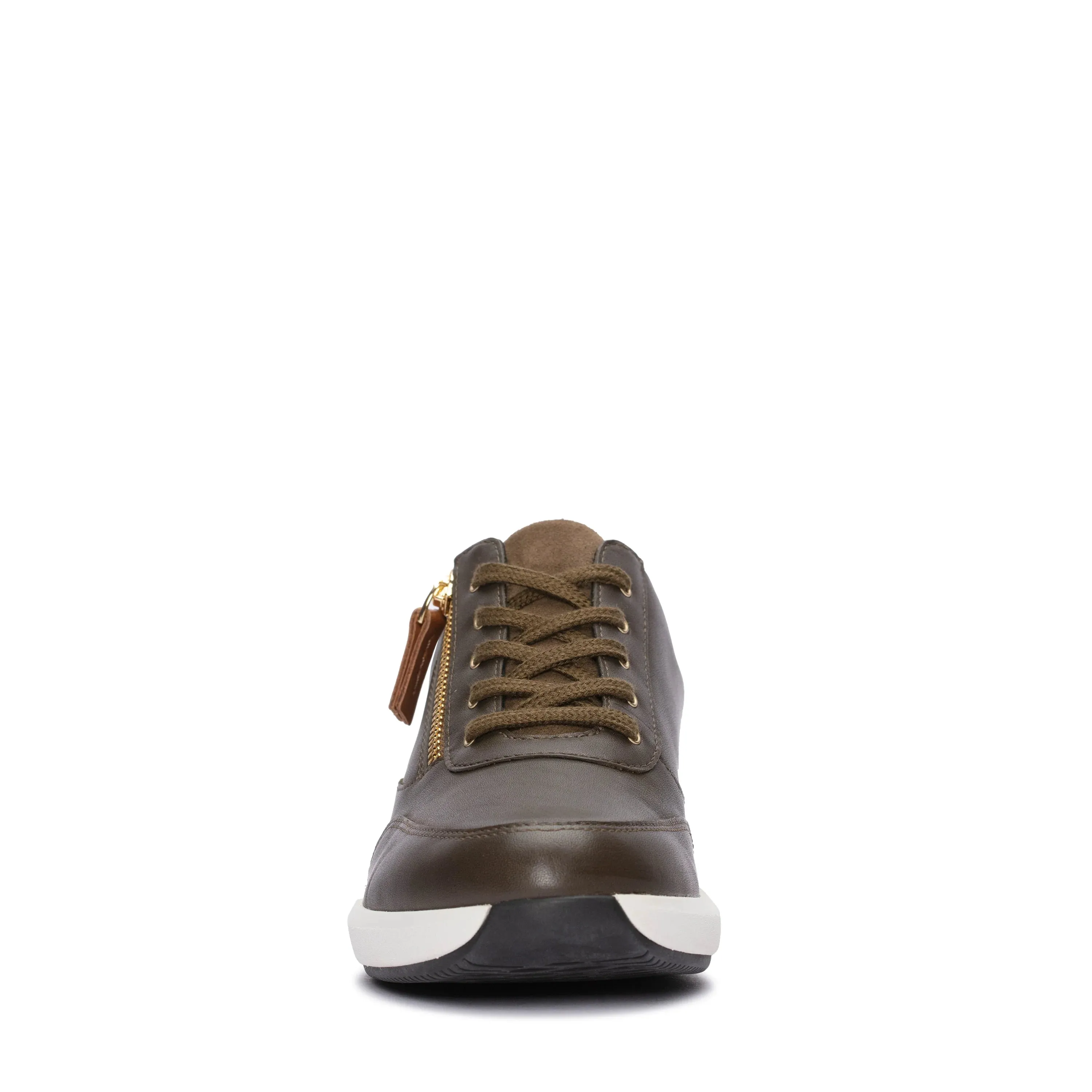 CLARKS | SNEAKERS | WOMEN | UN RIO ZIP DARK OLIVE LEATHER | GREEN Best Tennis Sneakers