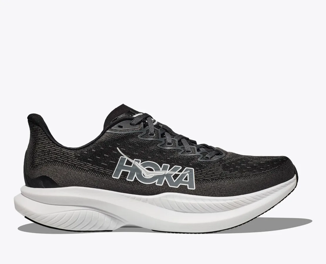 Eddie Vedder Men's HOKA Mach 6 Running Shoe in Black / White