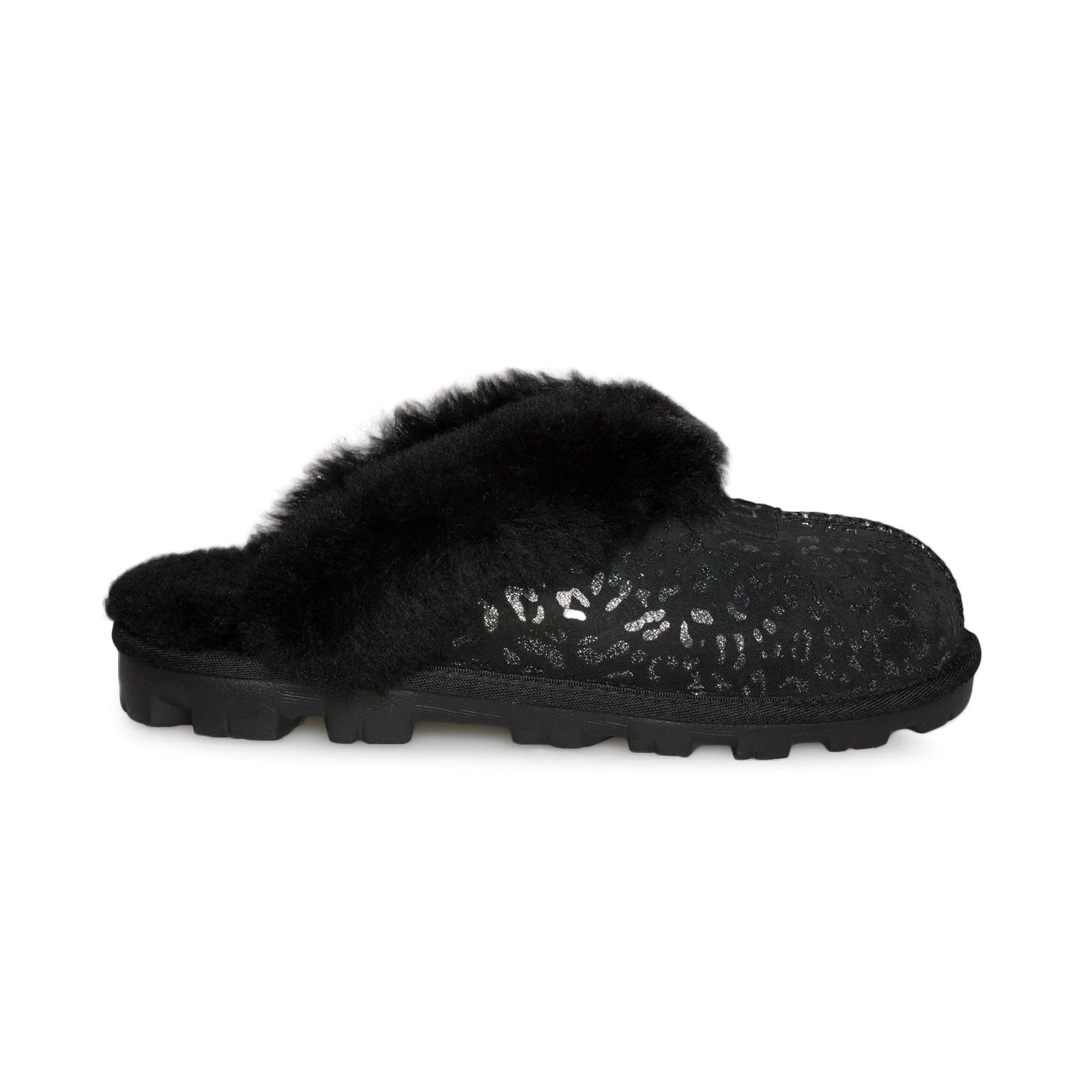 UGG Coquette Snow Leopard Black Slippers - Women's Chicken Slippers