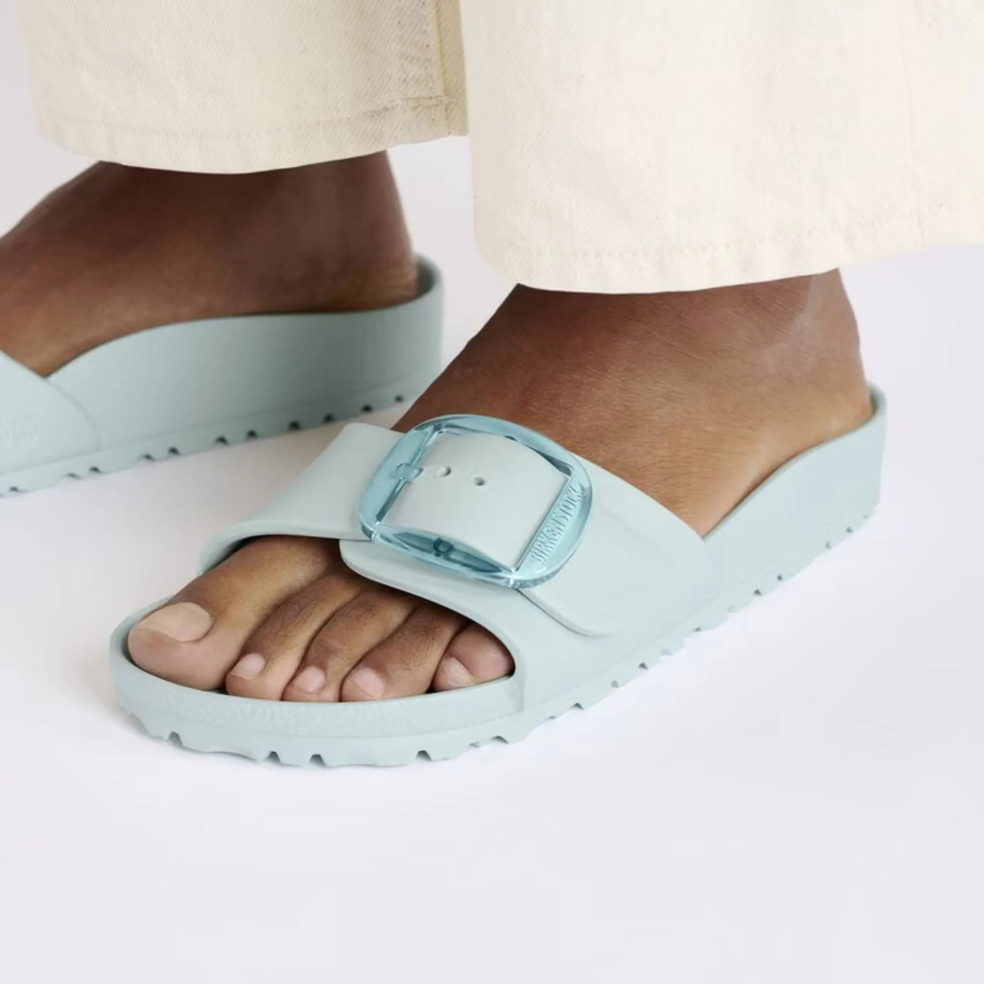 Birkenstock Madrid Big Buckle EVA Sandals - Surf Green Kizik Slippers