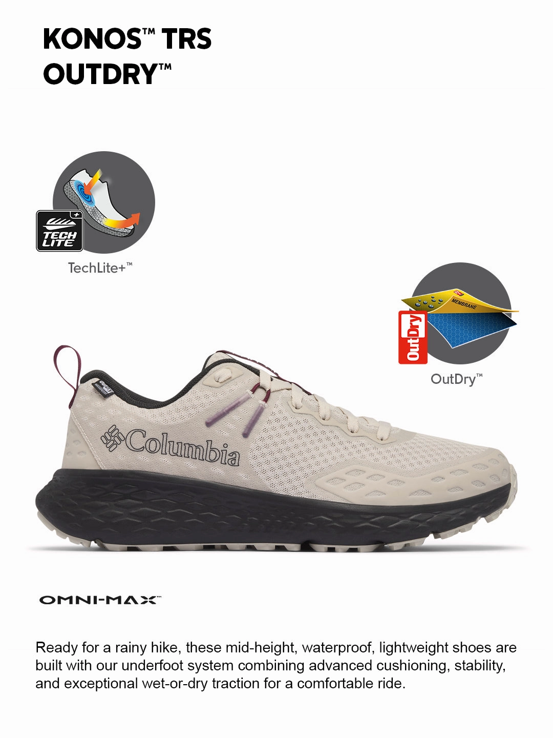 Hiking Boots Mid Vs High Columbia Men Off White OmniMax Konos TRS Waterproof Hiking and Trekking Shoes