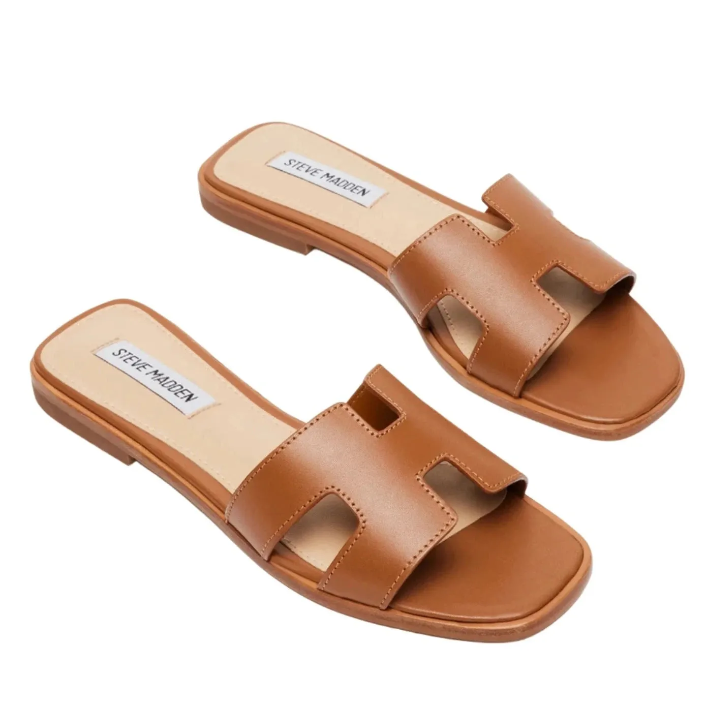 Flat-pedal Shoes Women's Hadyn Leather Sandals - Cognac