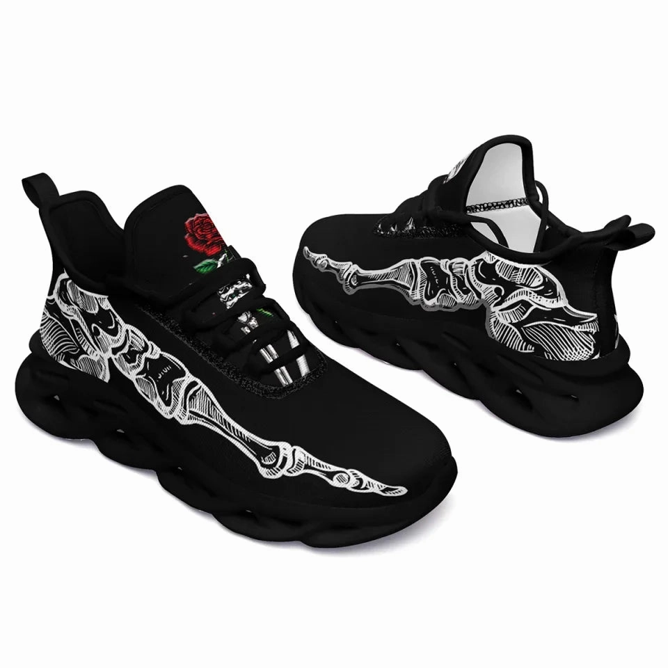 Skull Sneaker Sliving Walking Shoes Women Shoes Personalized Maxsoul Sneakers Gun High Heels