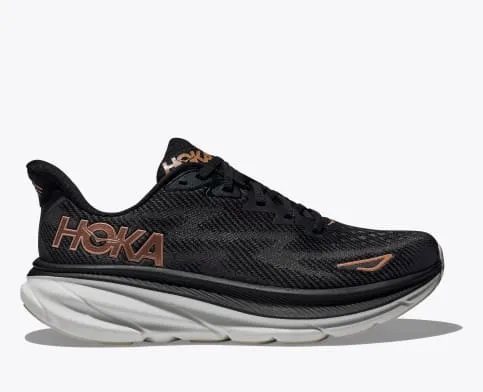 WOMEN'S CLIFTON 9 WIDE - BLACK/ROSE GOLD Energen Lux Running Shoes
