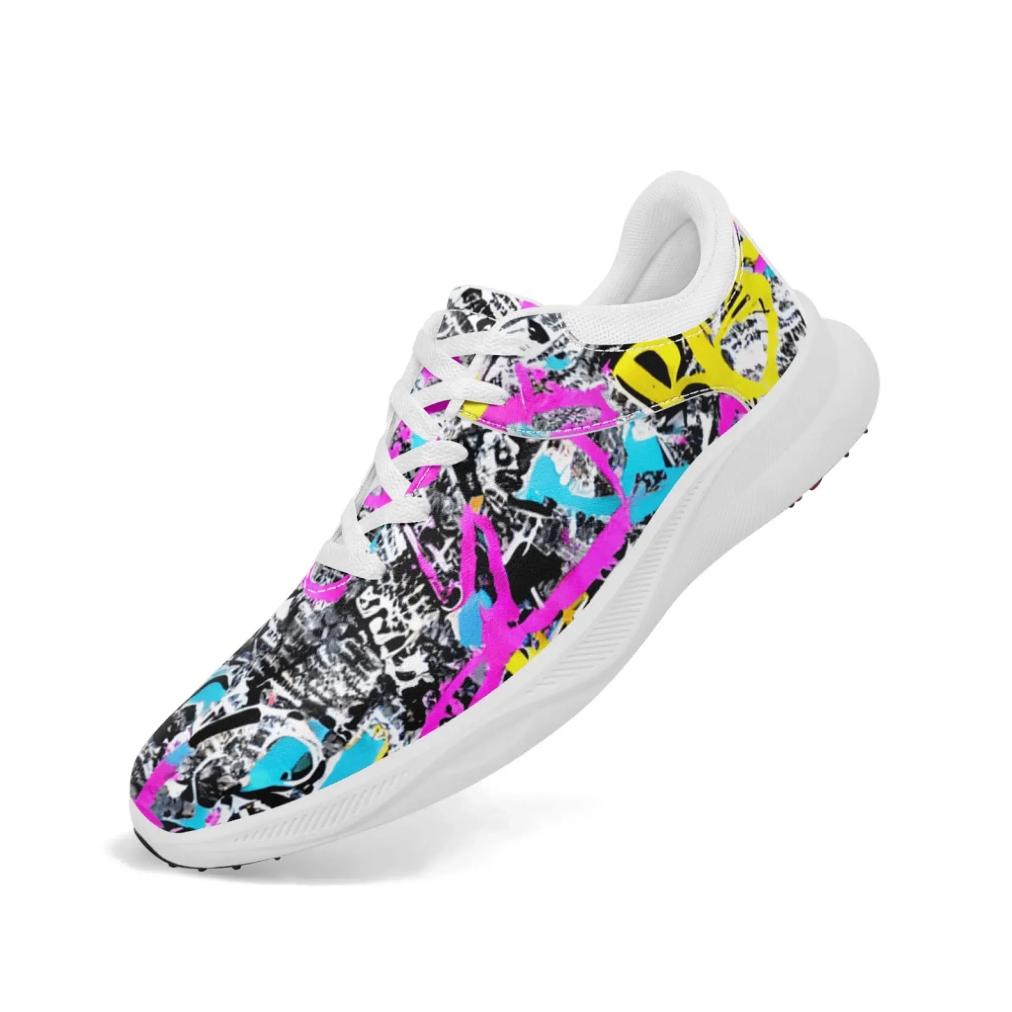 Persoanlized Artistic Graffiti Print  Golf Shoes, Custom Breathable and Comfortable Golf Shoes for Individual Golf Enthusiasts