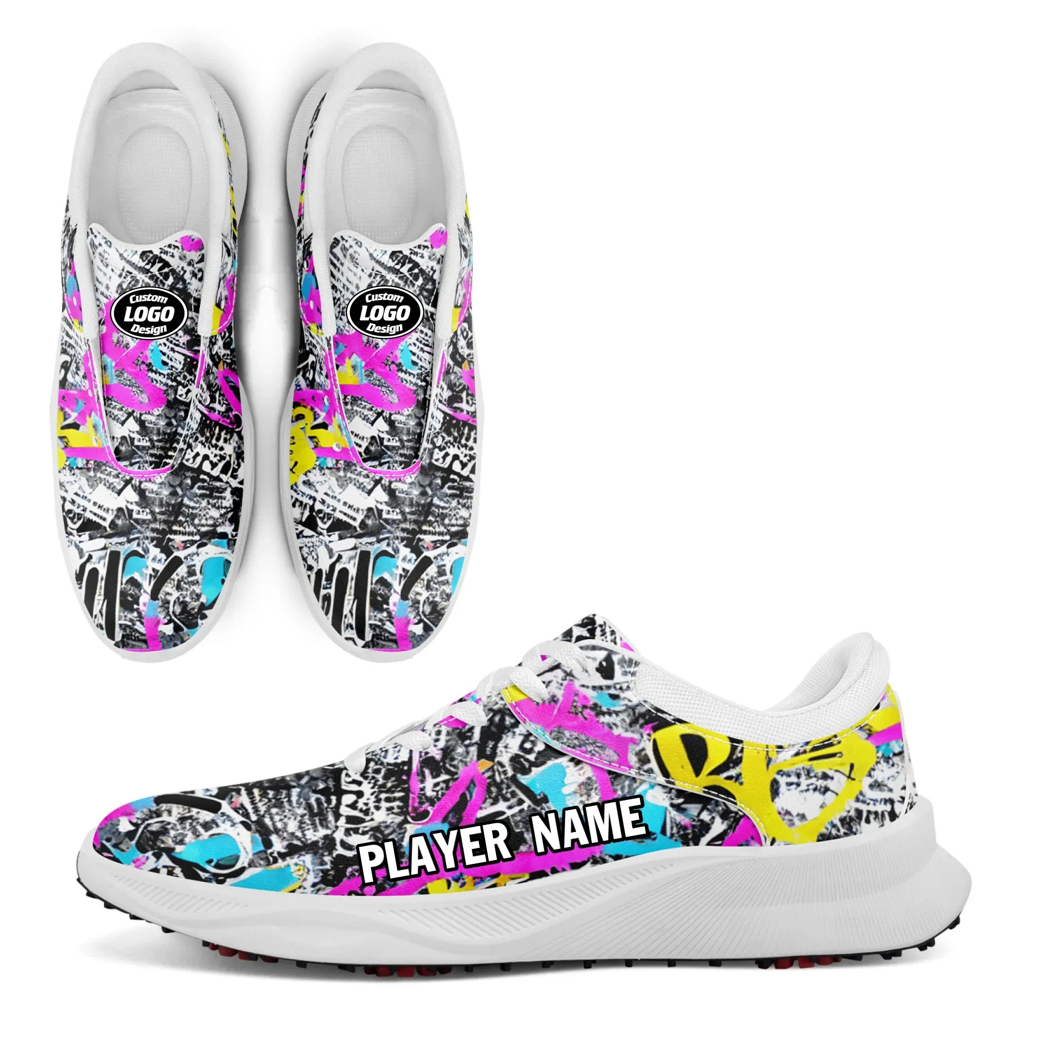 Under Armour Drive Pro Golf Persoanlized Artistic Graffiti Print  Golf Shoes, Custom Breathable and Comfortable Golf Shoes for Individual Golf Enthusiasts