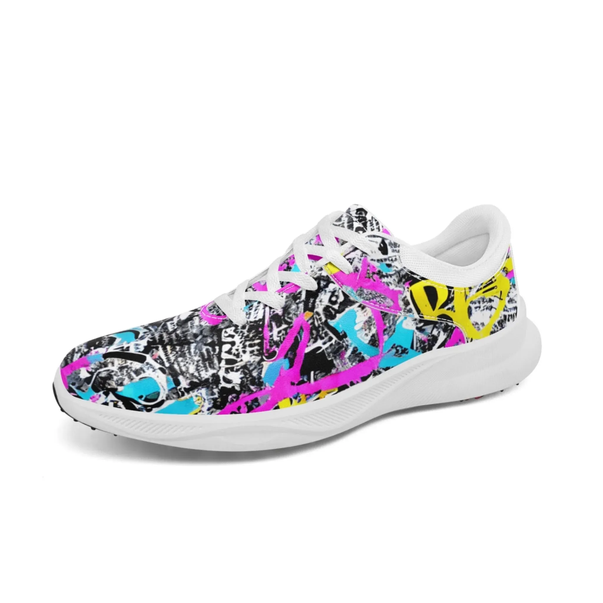 Persoanlized Artistic Graffiti Print  Golf Shoes, Custom Breathable and Comfortable Golf Shoes for Individual Golf Enthusiasts
