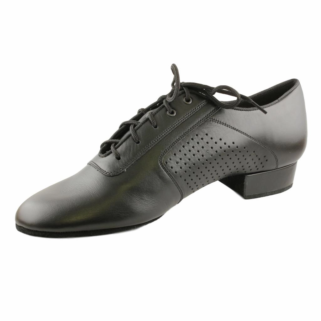 Shoes For Badminton Galex 1109 Oxford Flexi M, Black Leather, Men's Smooth Dance Shoes