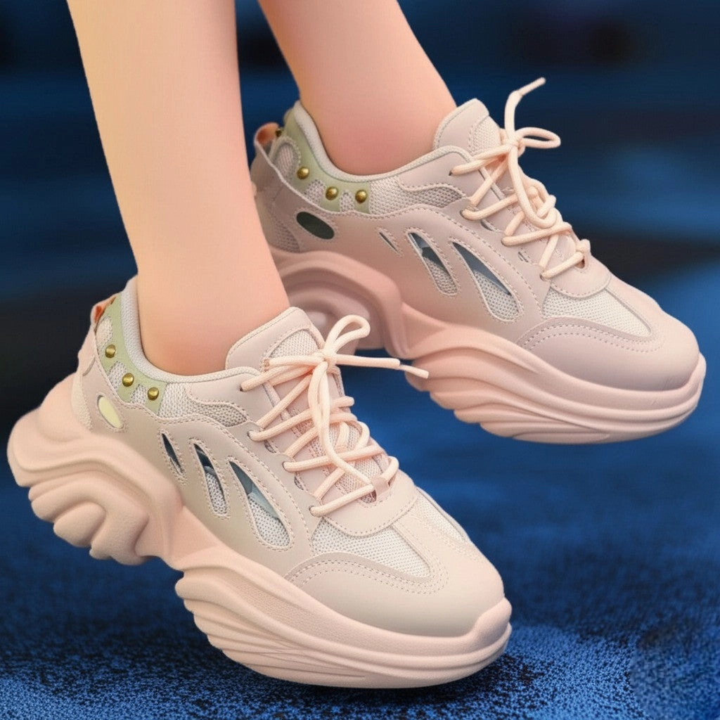 Side gold chunky-R23-2 Western Style High Heels