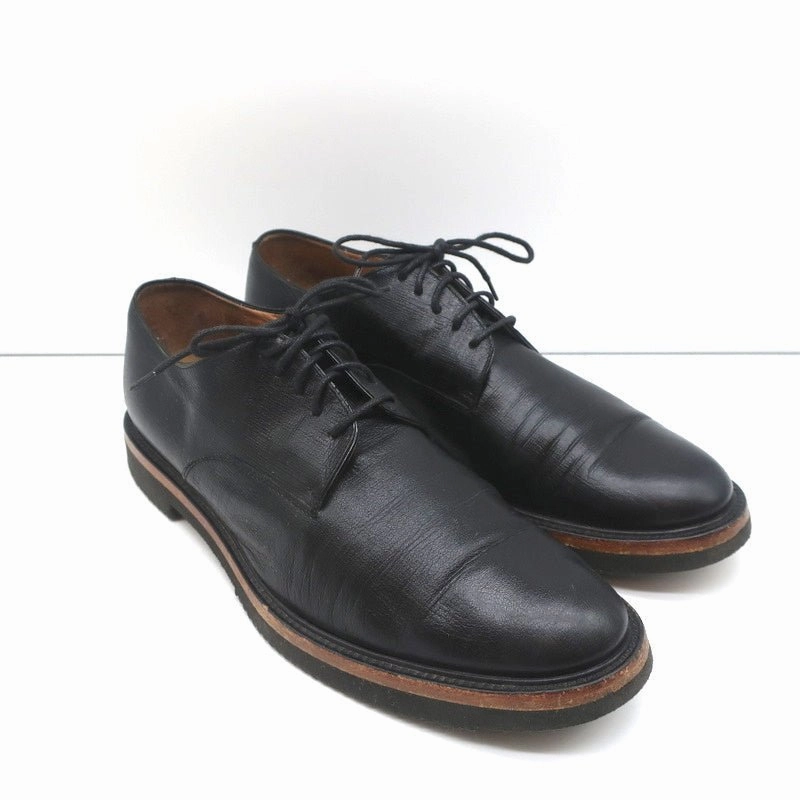 Lincoln Oxford Dries Van Noten Lace-Up Oxfords Black Textured Leather Size 41 Derby Shoes