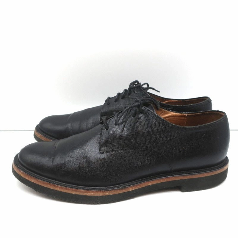 Dries Van Noten Lace-Up Oxfords Black Textured Leather Size 41 Derby Shoes Or Oxfords