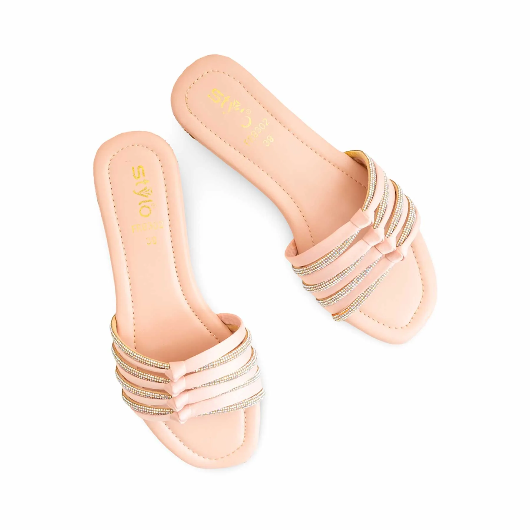 Crochet Platform Slippers Pink Formal Women Slipper FR8302