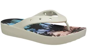 Sandals Tory Burch Outlet Crocs Women's Classic Platform Flip Flops  Bone/Multi Color Sandals