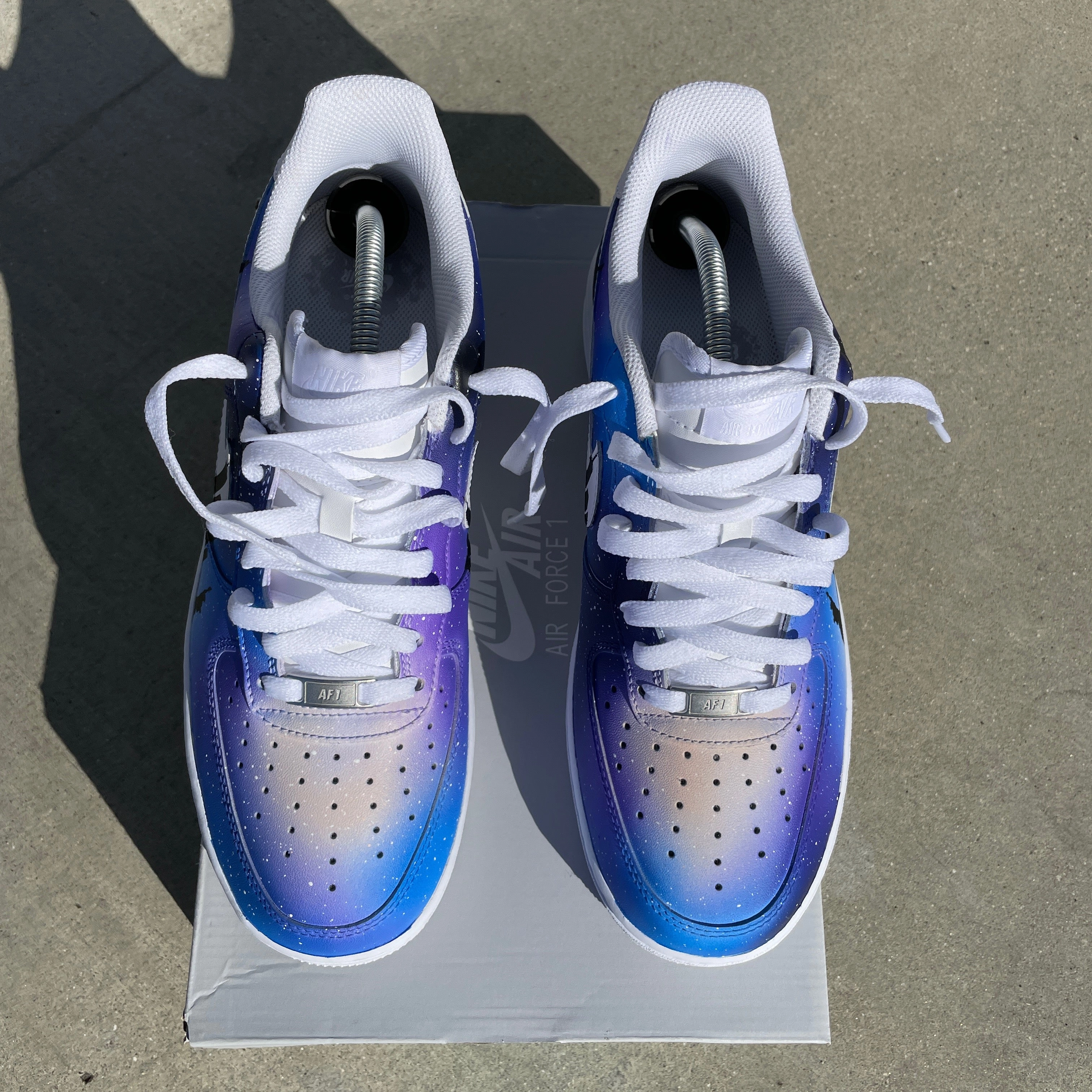 Nike Neon Shoes Custom Hand Painted Starry Galaxy City Skyline Nike Air Force 1