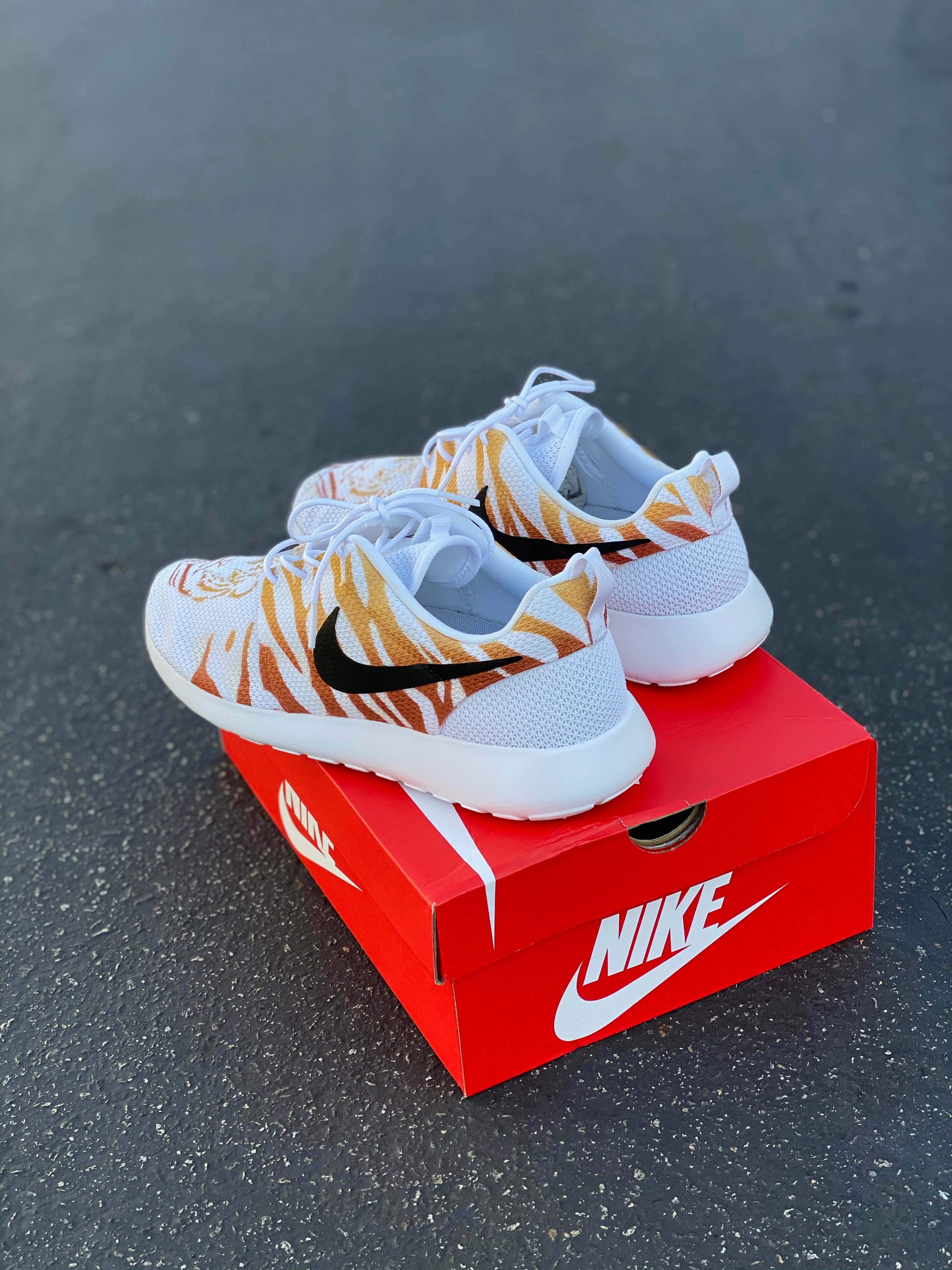Sabrina Nike Shoes Custom Painted Tiger Nike Roshes