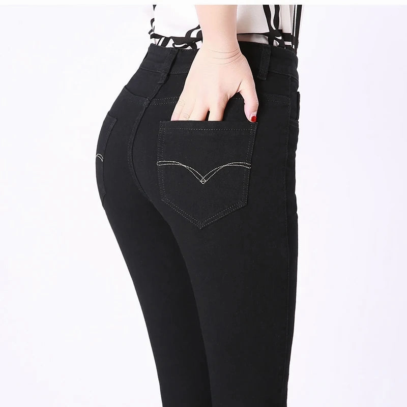 Women's High Waist Skinny Straight Summer Jeans