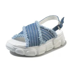 Bzee Sandals Denim Gladiator Sandals