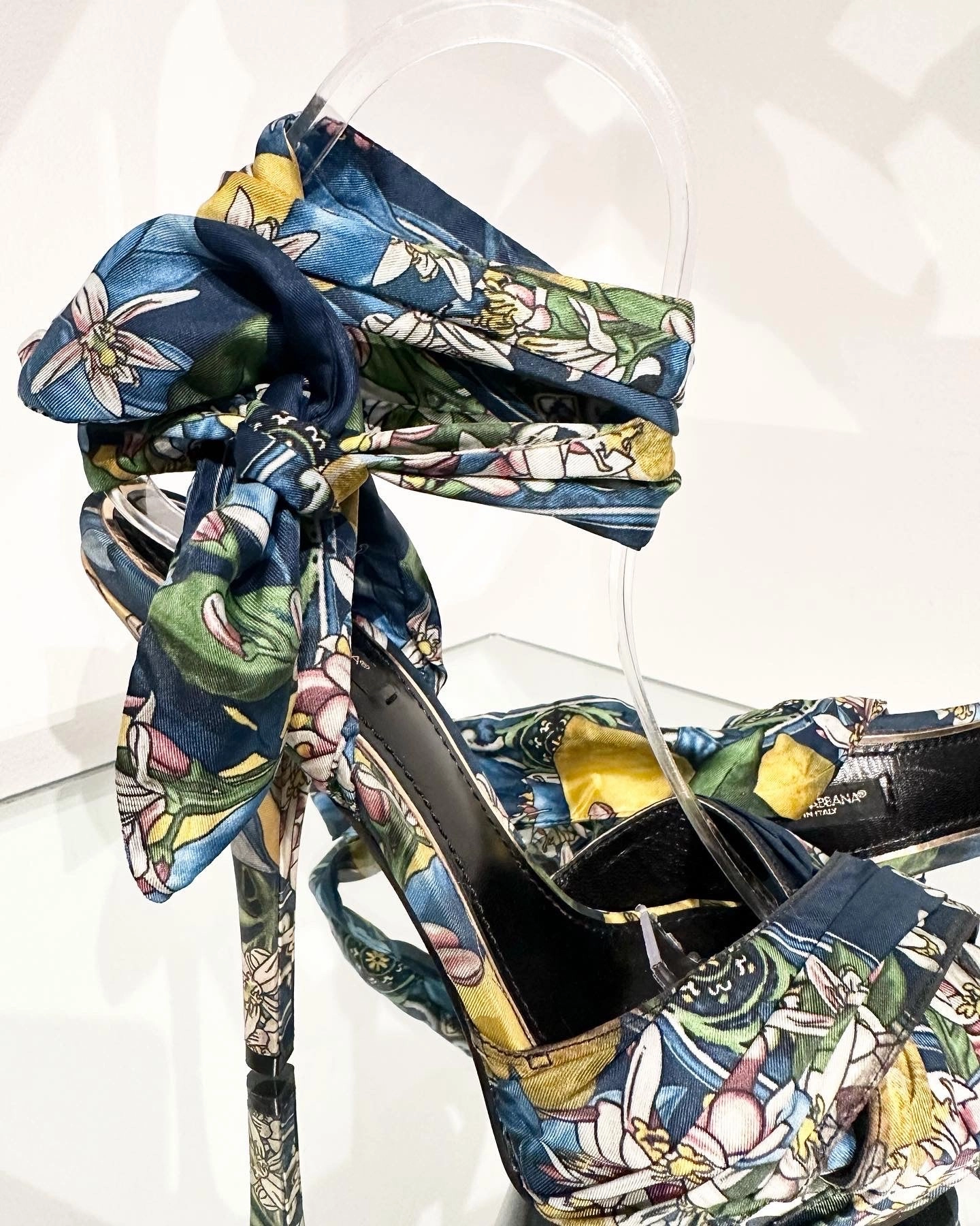 On High Heels DOLCE & GABBANA Satin Tie Up Platform High Heels