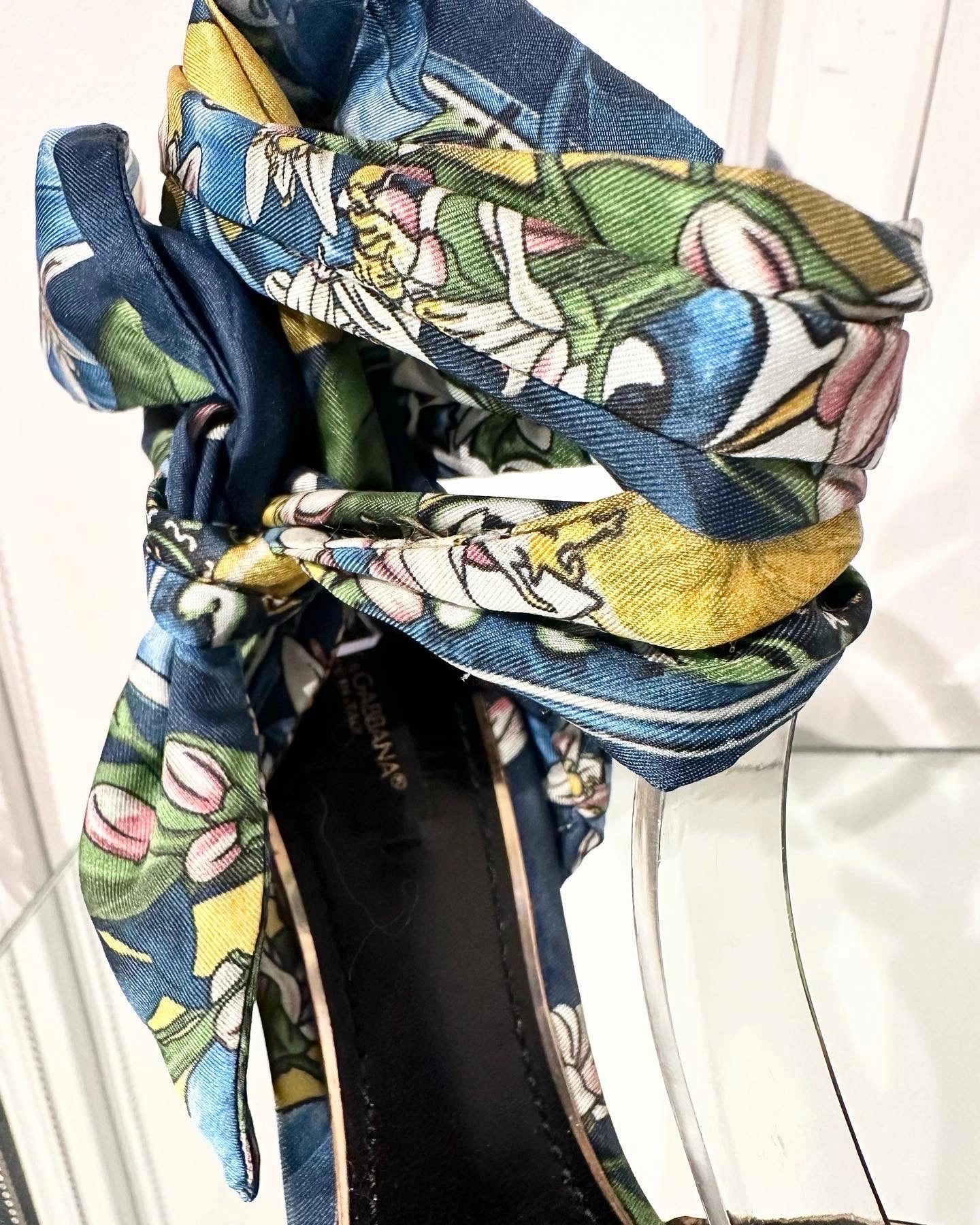 DOLCE & GABBANA Satin Tie Up Platform High Heels Nautical High Heels