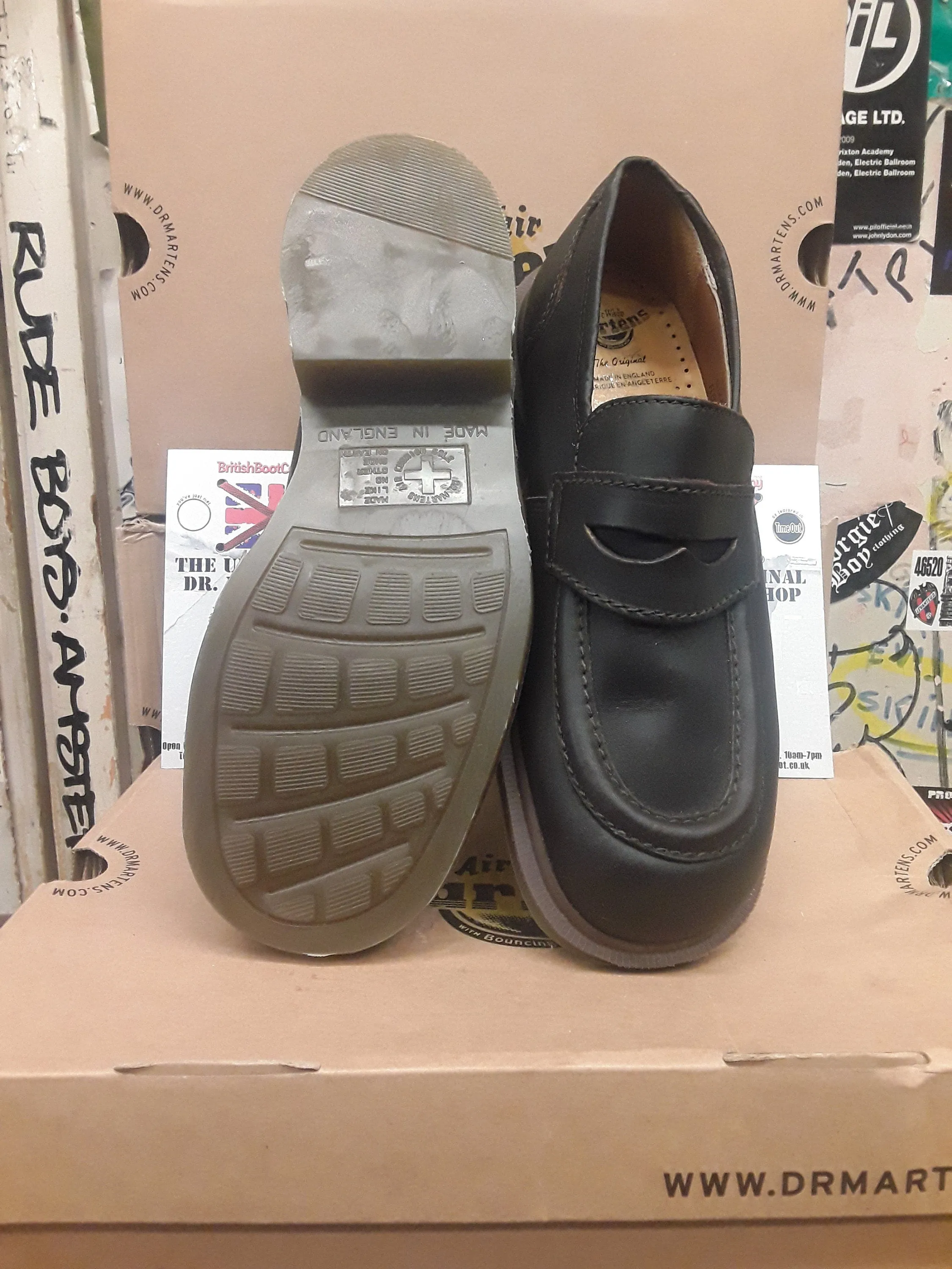 Dr Martens Vintage 90's Loafers, Size UK 6.5-7, Made in England, Brown Heeled Penny Loafers Unlined Suede Loafers
