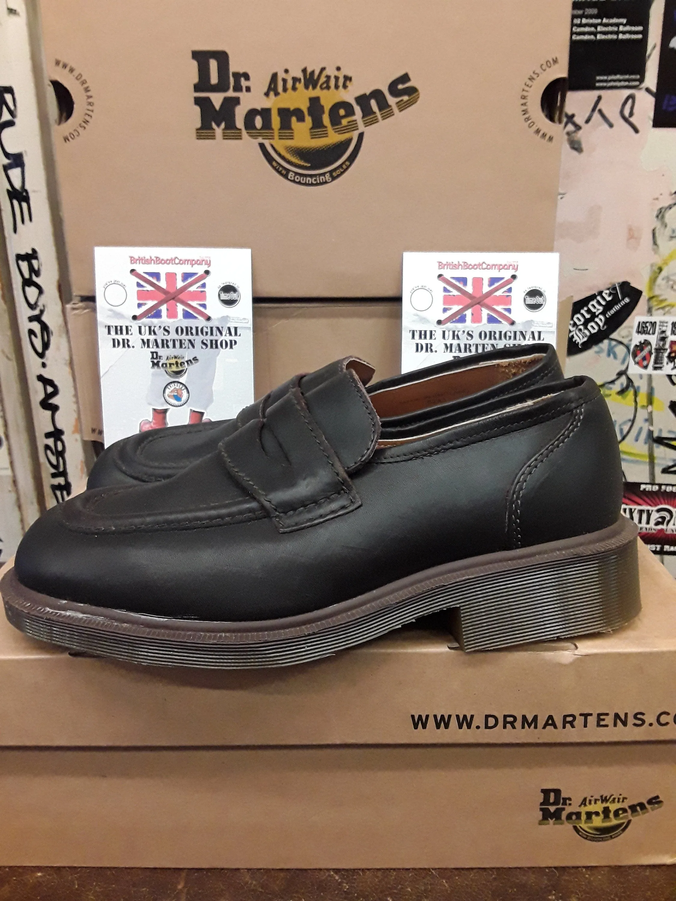 Dr Martens Vintage 90's Loafers, Size UK 6.5-7, Made in England, Brown Heeled Penny Loafers Drivers Vs Loafers