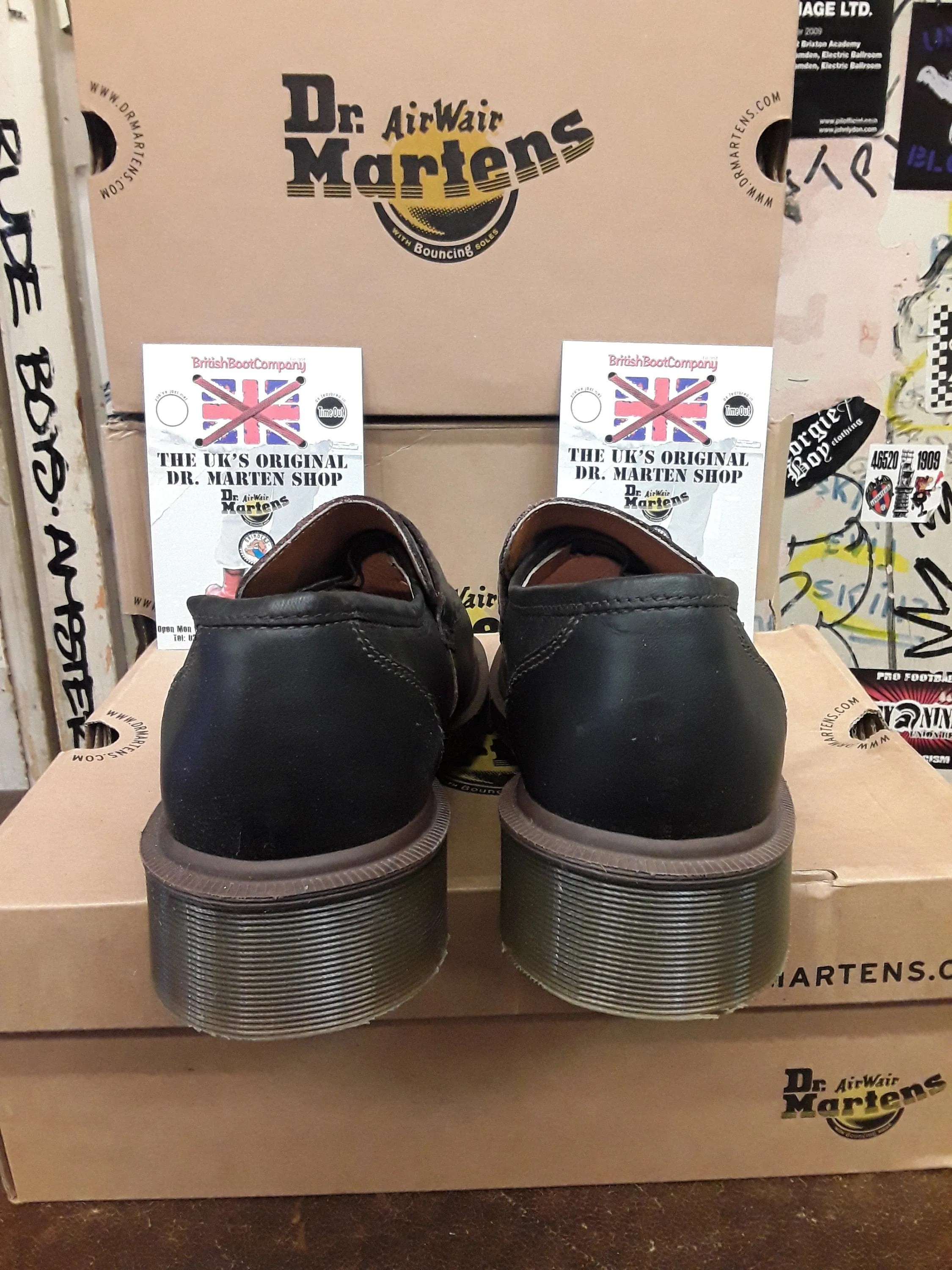 Homecoming Loafers Dr Martens Vintage 90's Loafers, Size UK 6.5-7, Made in England, Brown Heeled Penny Loafers