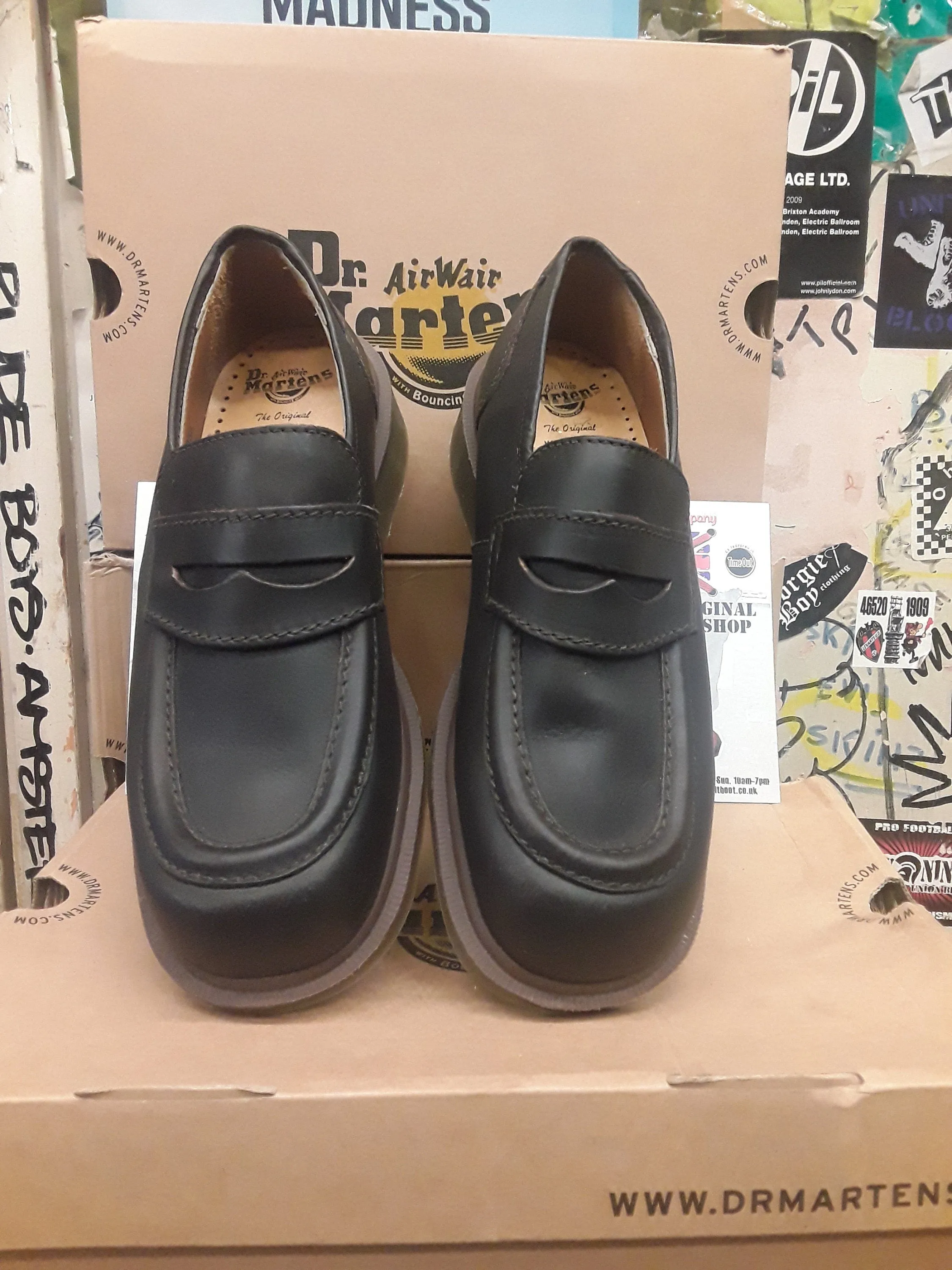 Dr Martens Vintage 90's Loafers, Size UK 6.5-7, Made in England, Brown Heeled Penny Loafers Polo Suede Loafers