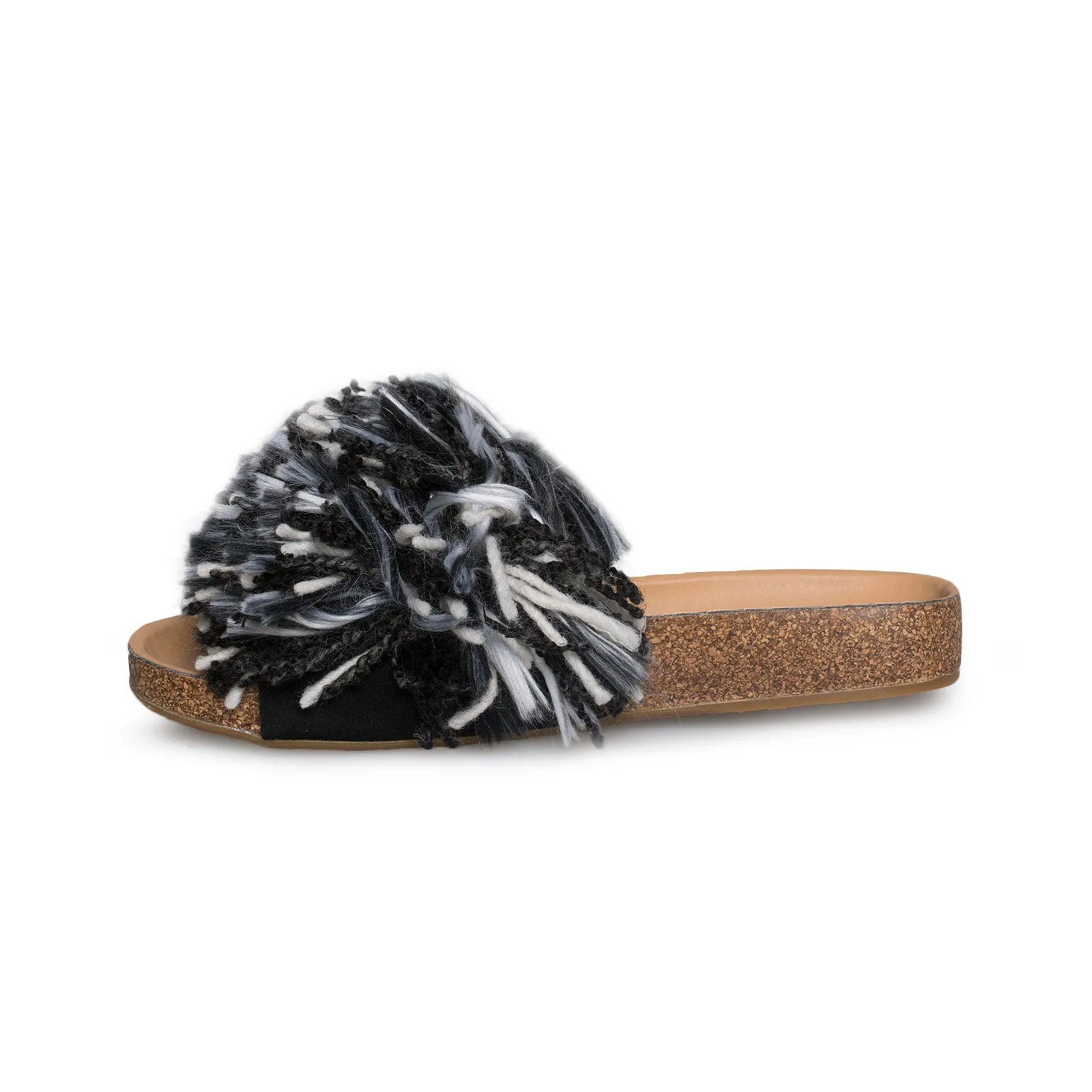 UGG Cindi Black / White Flip Flops - Women's Tiddies Sandals