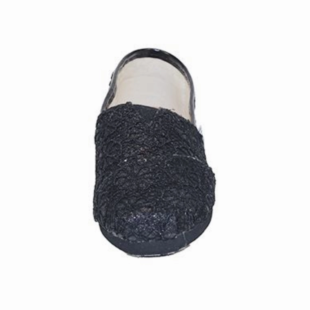 TOMS Classic Women's Black Crochet Glitter  10009295 Grand Wingtip Oxfords