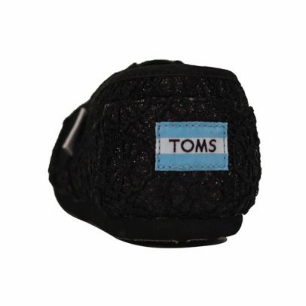 TOMS Classic Women's Black Crochet Glitter  10009295 Dark Oxfords