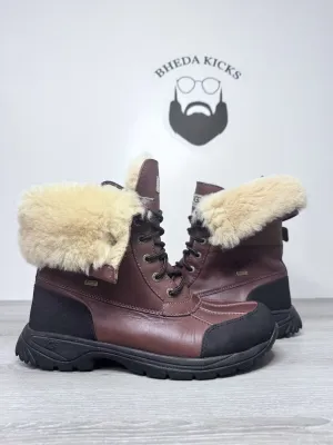 Soft Waterproof Shoes Size 9 - UGG Men Brown Waterproof Fur Vibram Leather Snow Boots S/N 5521