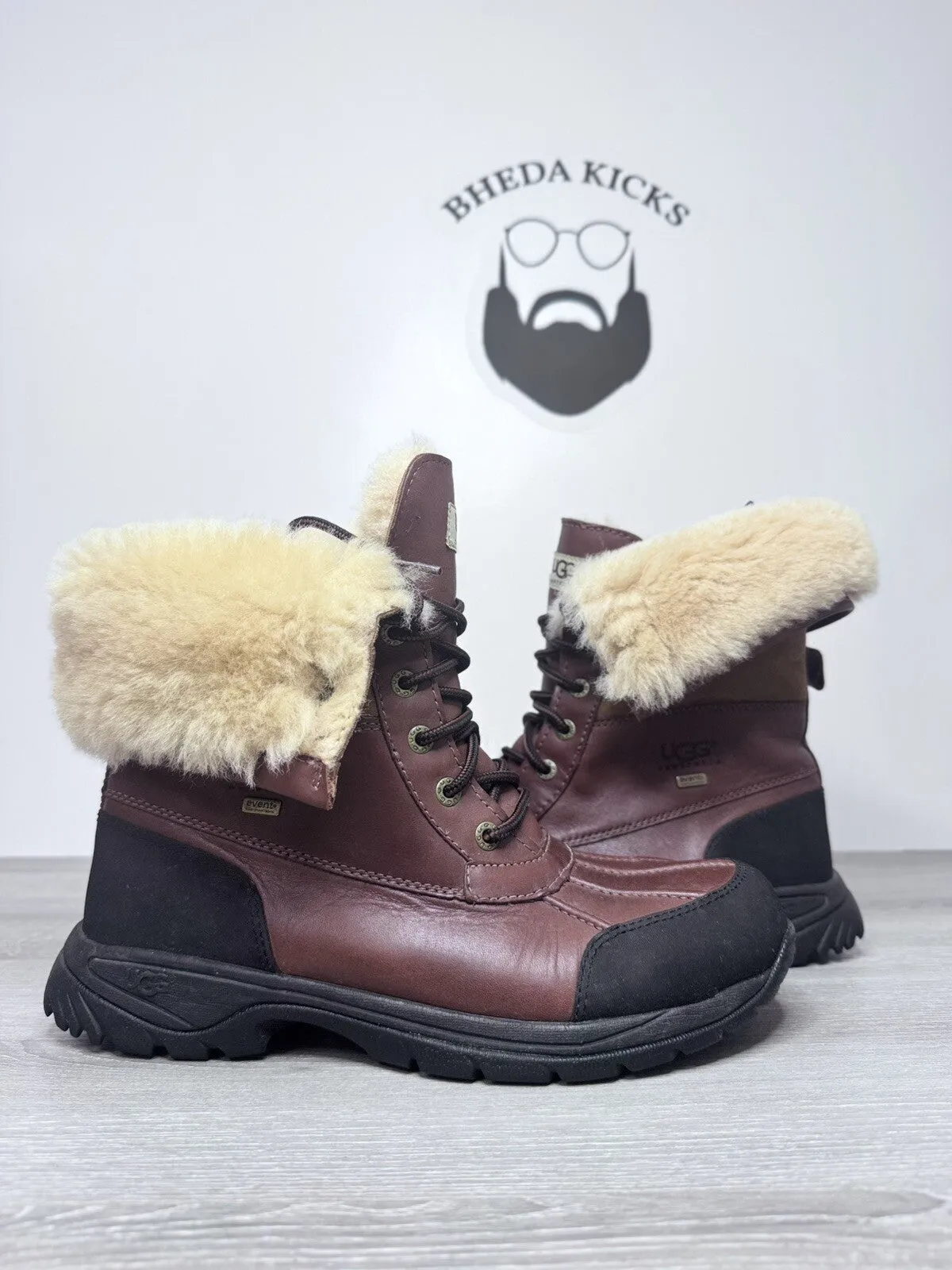 Waterproof Indestructible Shoes Size 9 - UGG Men Brown Waterproof Fur Vibram Leather Snow Boots S/N 5521