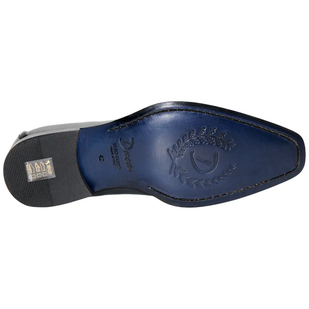 Duca Fano Grey/Black Genuine Italian Patent Leather Tassel Loafer Shoes Golf Shoes Near Me