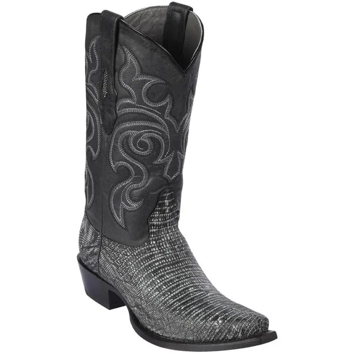 Los Altos Boots - Mens Dress Cowboy Boot - Low Priced Sanded Black Lizard Skin Boots- in Sanded Black Dbz Goku Boots