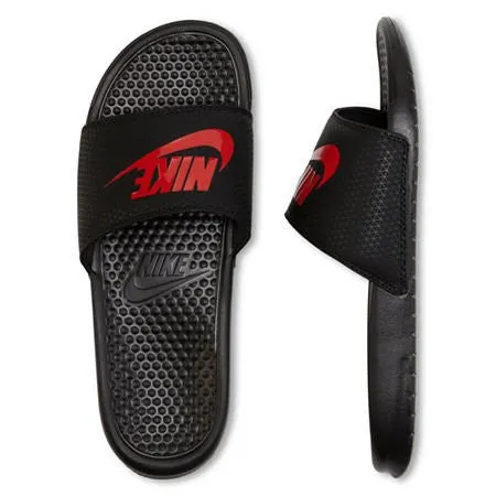 Badminton Shoes Store Nike Mens Benassi JDI Slide Sandal Black/Challenge Red 9