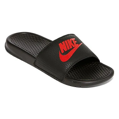 Nike Mens Benassi JDI Slide Sandal Black/Challenge Red 9 Kason Badminton Shoes