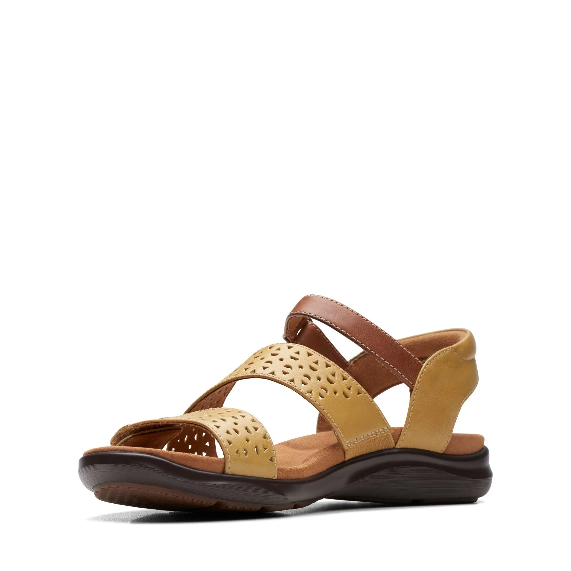 Closed Sandals CLARKS | SANDALS | WOMEN | KITLY WAY YELLOW LEATHER | YELLOW