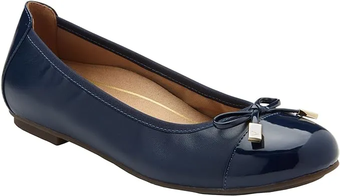 Sandals Greece Vionic Minna Navy Nappa Leather Flat Sandals  Orthotic Superior Arch Support, Stylish & Comfortable Footwear