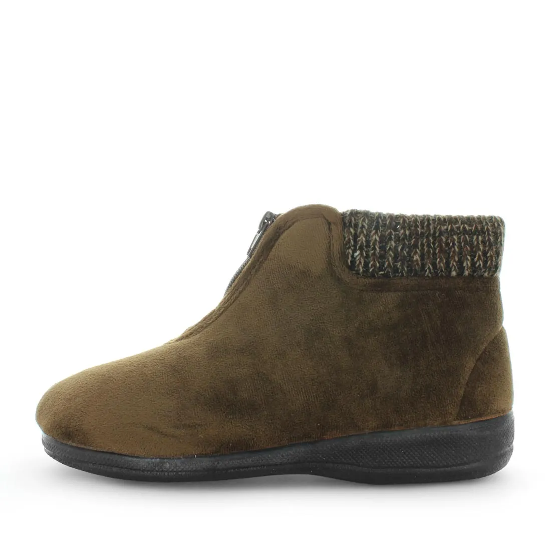 Straw Slides Panda Eclaire Women's Bootie Slippers - Brown