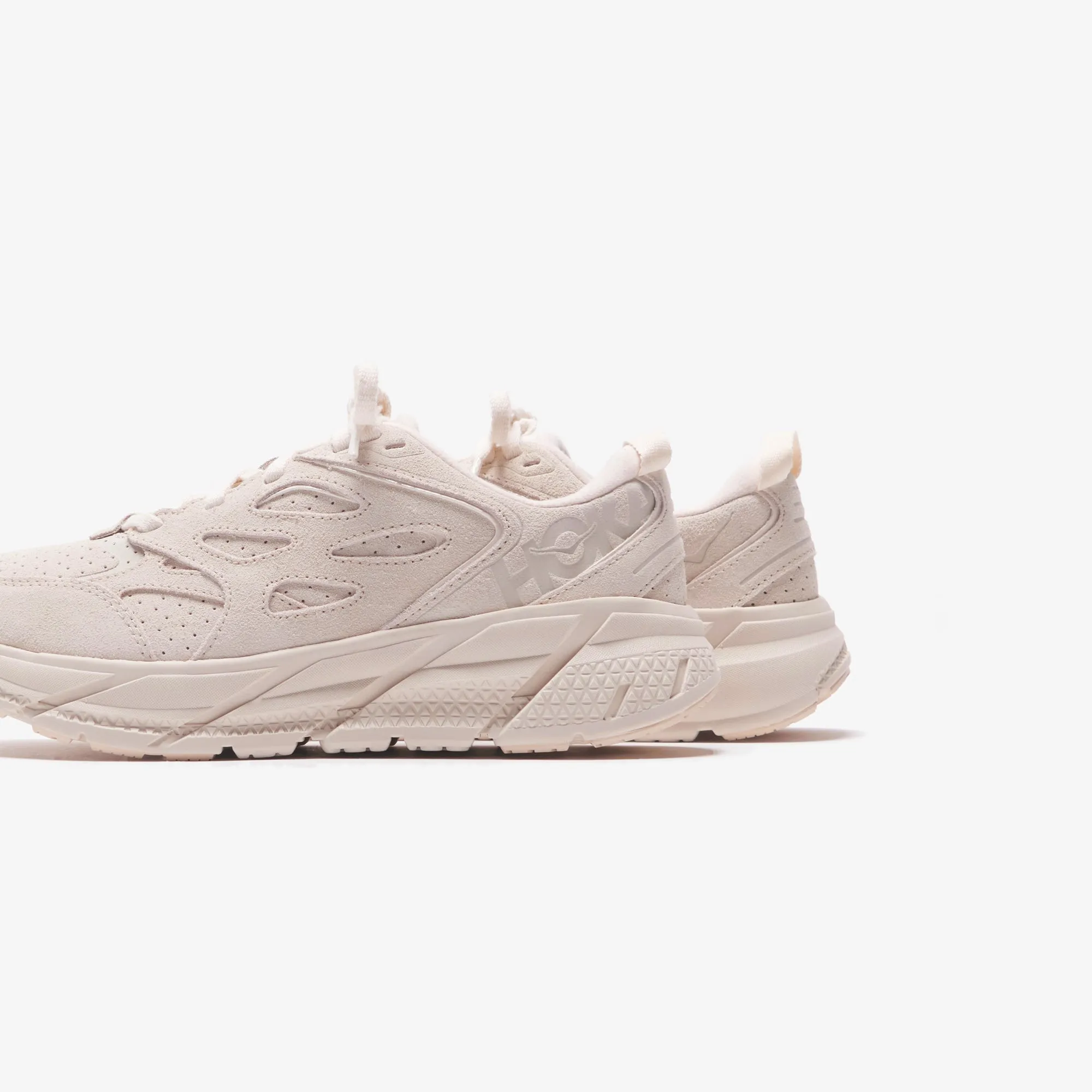 Extra Wide Hoka U Clifton L Suede - Eggnog